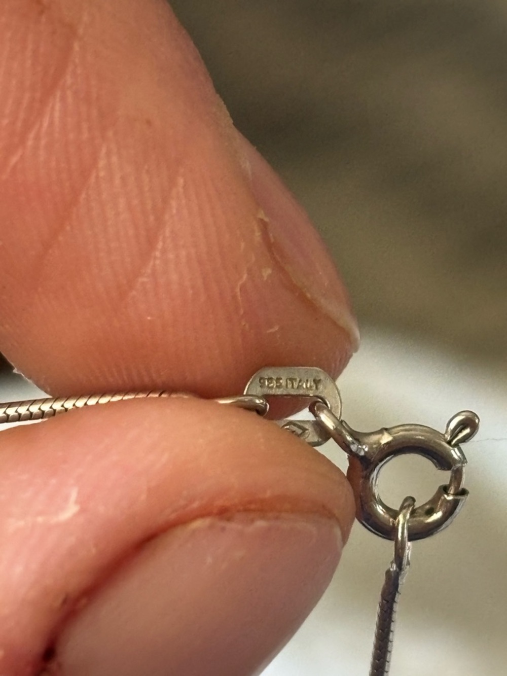 Sterling Silver Necklace with Pearl and diamond Pendant - Picture 5 of 6